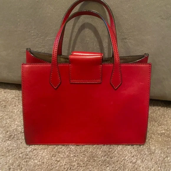 EUC Jimmy Choo Womens Red Leather Madeline Shoulder Bag Purse - Picture 2 of 7